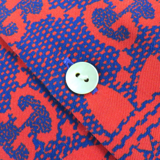 GUCCI Short sleeve shirt 691522 Main: 100% silk Red purple mens 46 Used Authentic