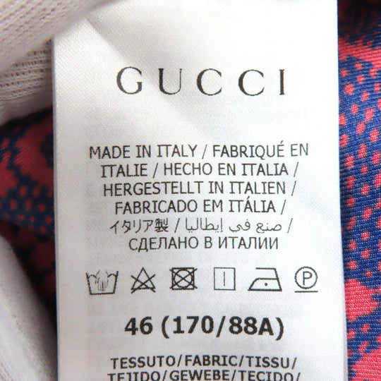 GUCCI Short sleeve shirt 691522 Main: 100% silk Red purple mens 46 Used Authentic