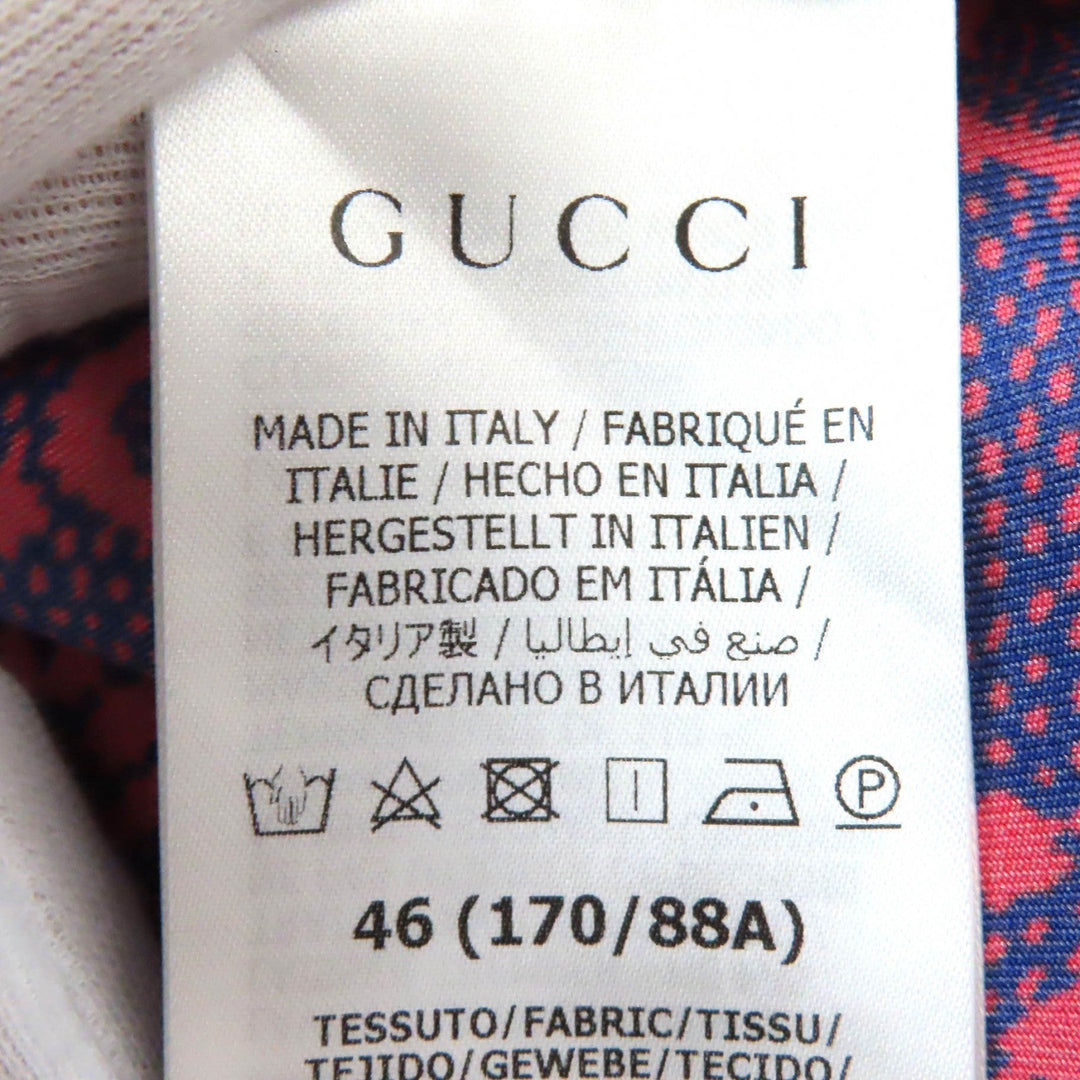 GUCCI Short sleeve shirt 691522 Main: 100% silk Red purple mens 46 Used Authentic