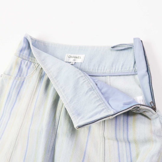 CHANEL skirt P58766 Main: 10% cotton Light blue Women 34 Used Authentic