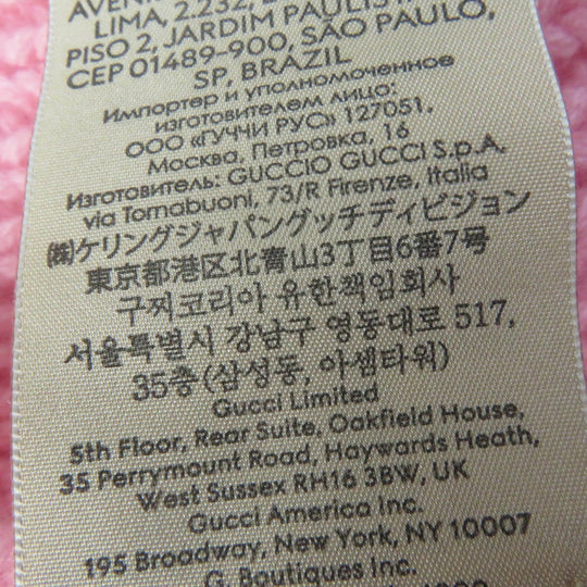 GUCCI Scarf 773426 Main: 85% wool, Main: 15% cashmere, Part: leather pink scarf Patched knit Women Used Authentic