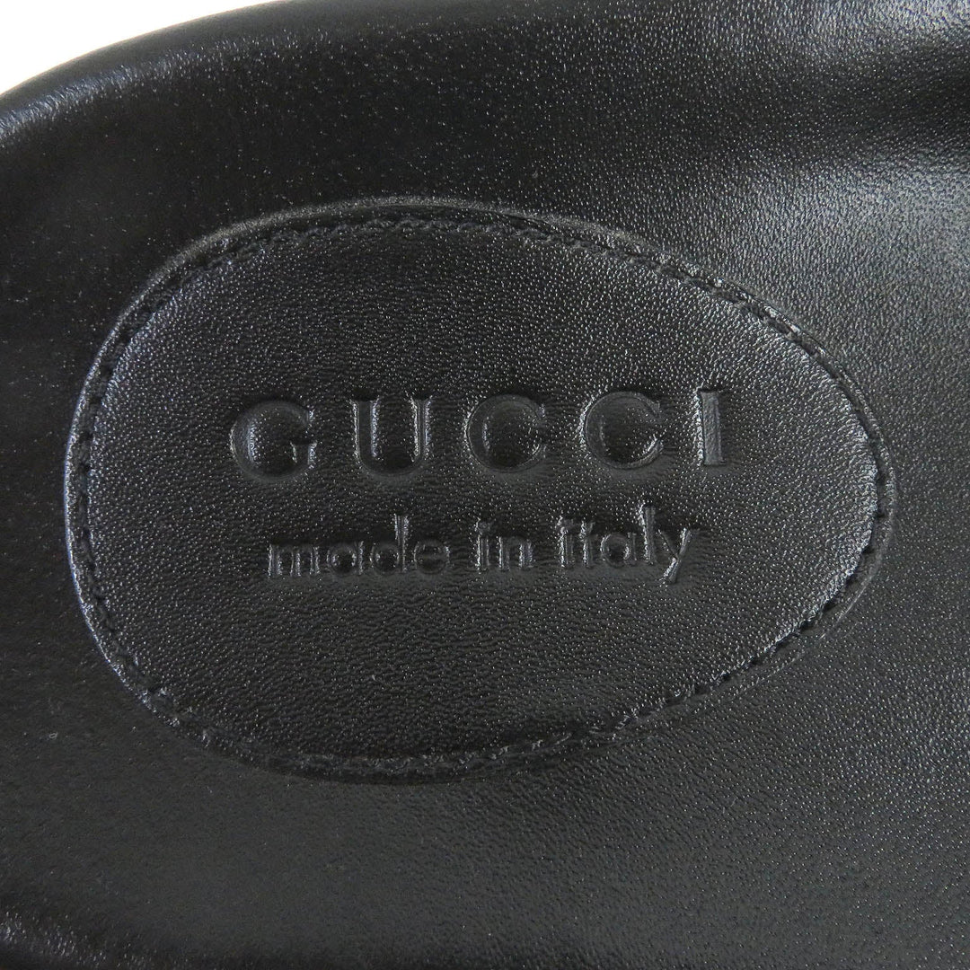 GUCCI Sandals 742009 Main: Leather black mens 10 Used Authentic