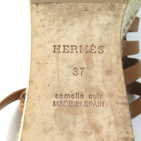 HERMES Sandals Main: Leather Brown Kataria Women 37 Used Authentic