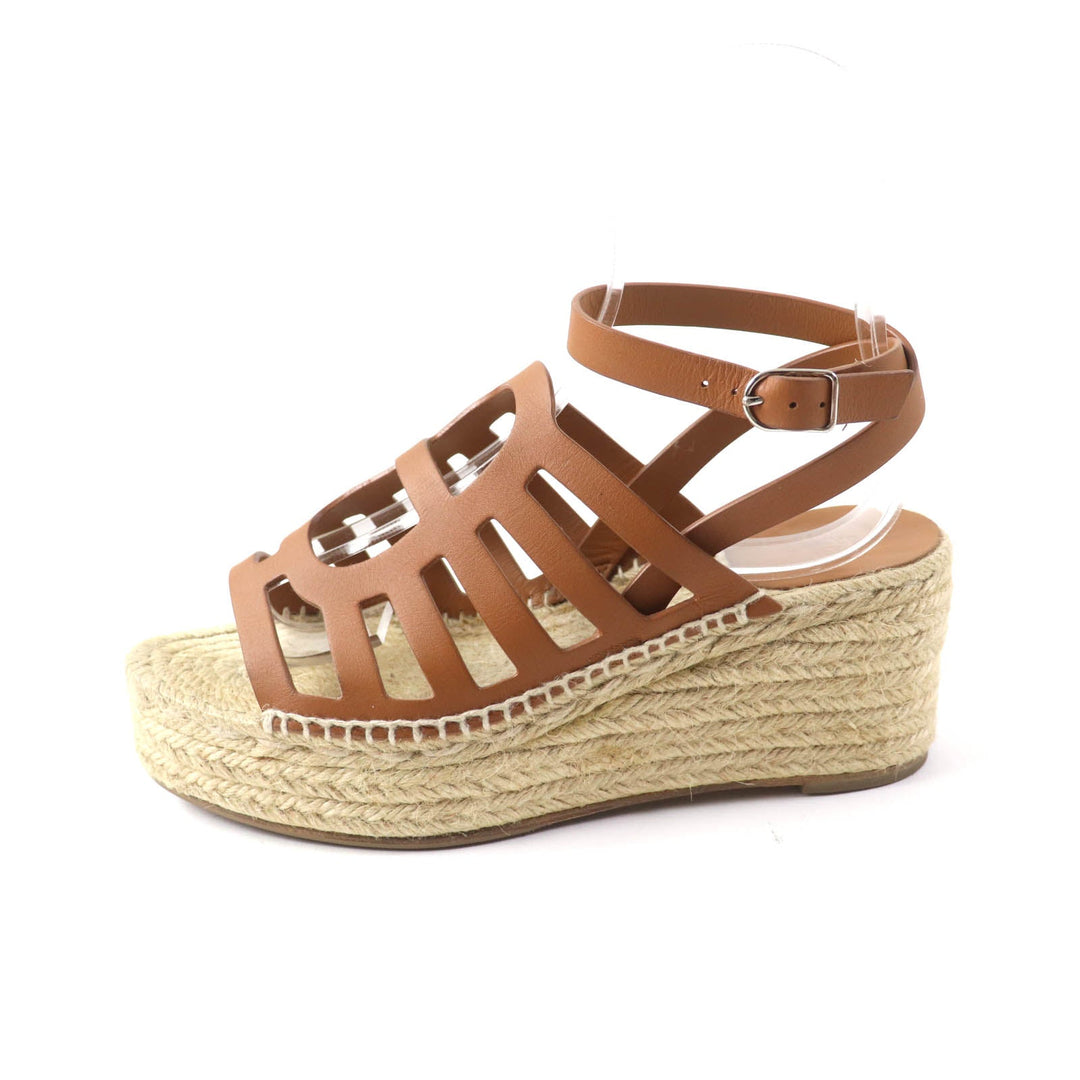 HERMES Sandals Main: Leather Brown Kataria Women 37 Used Authentic