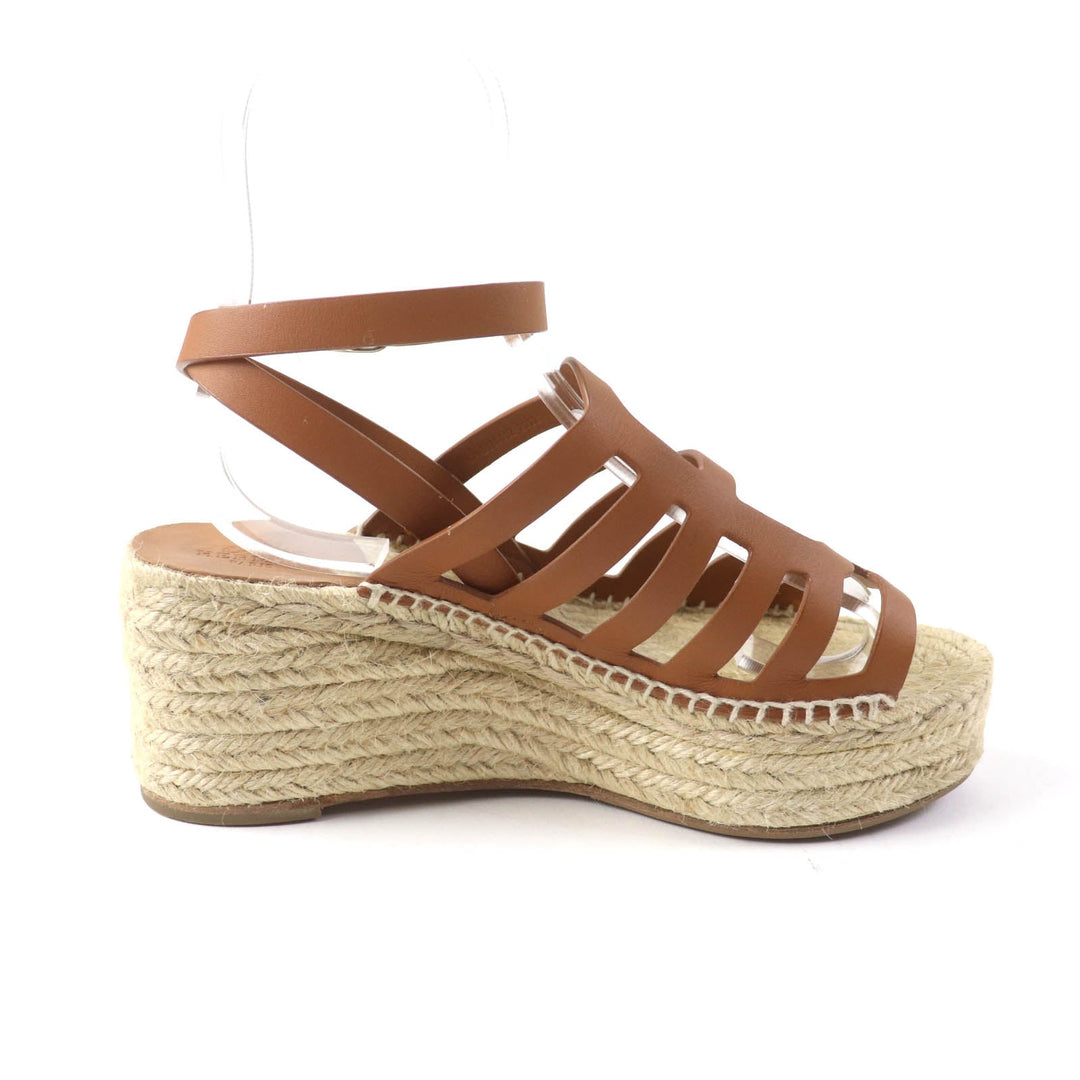 HERMES Sandals Main: Leather Brown Kataria Women 37 Used Authentic