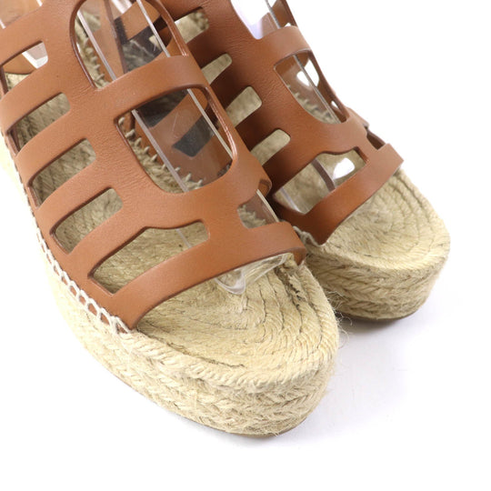 HERMES Sandals Main: Leather Brown Kataria Women 37 Used Authentic