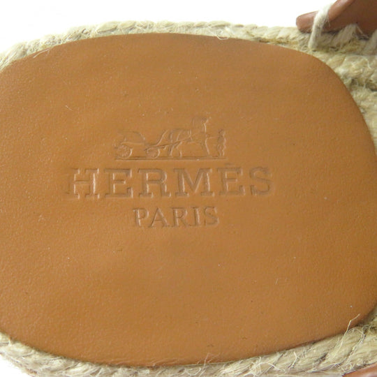 HERMES Sandals Main: Leather Brown Kataria Women 37 Used Authentic