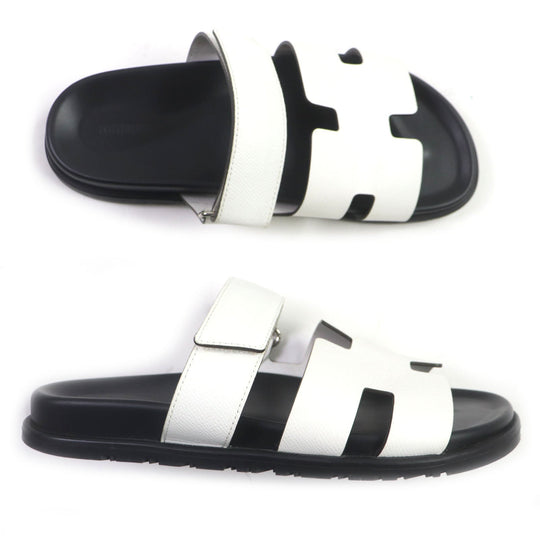 HERMES Sandals Main: Leather white Shipre mens 42 Used Authentic