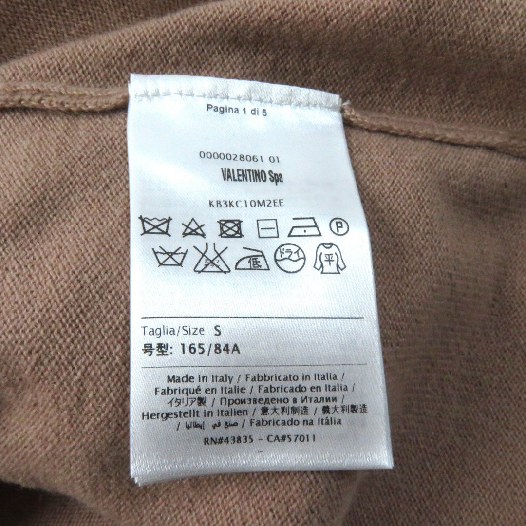 VALENTINO knit KB3KC1OM2EE Main: 100% cashmere pink beige Women S Used Authentic