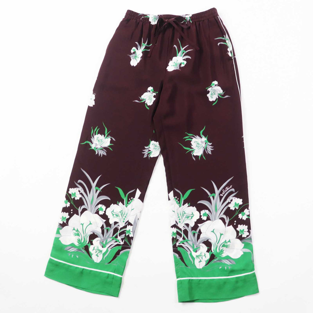 VALENTINO Pants XB0RB4T2775 Main: 100% silk, Part: 100% silk, Lining: 63% rayon, Lining: 37% silk Bordeaux Women 36 Used Authentic