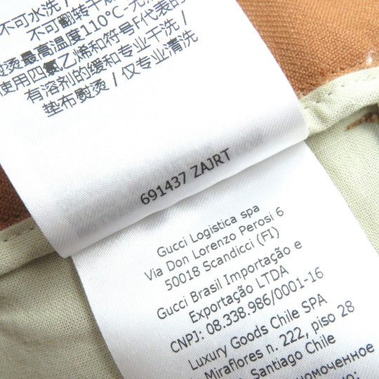 GUCCI Shorts 691437 Main: 100% polyester, Embroidery: 100% polyester, Applique: 50% cotton, 50% rayon beige Fluid Drill mens 46 Used Authentic