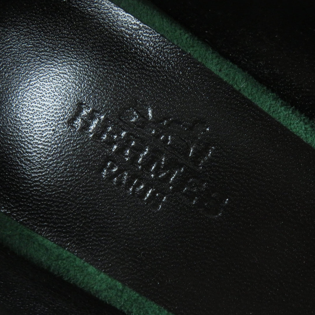 HERMES pumps Suede leather green Fatale 85 Women 35 Used Authentic