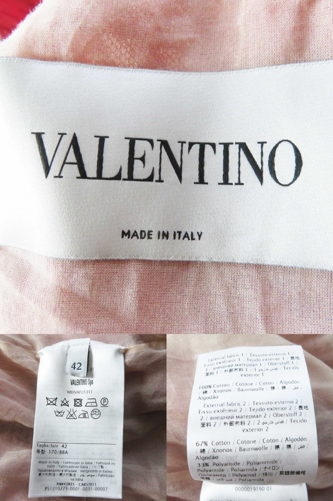 VALENTINO dress NBOVAFU5311 cotton Pink red 42