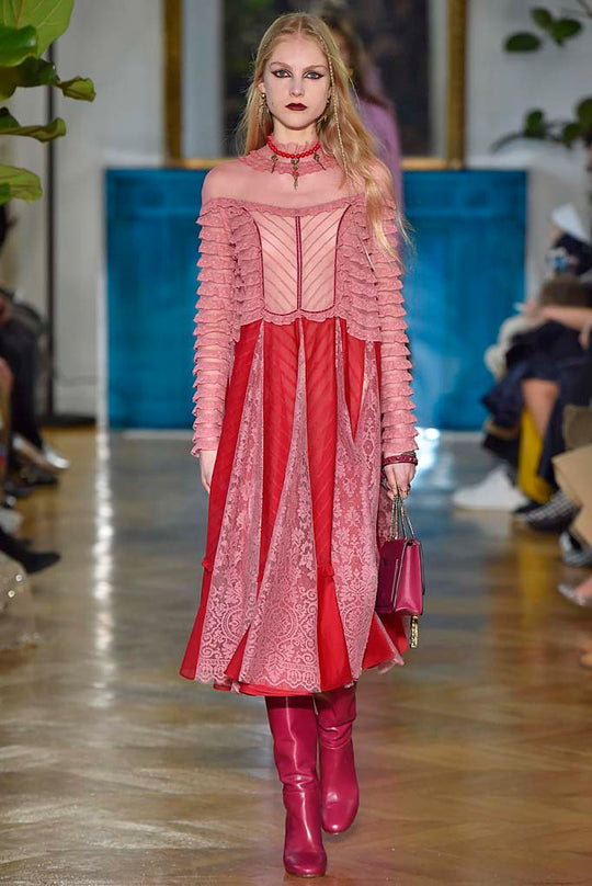 VALENTINO dress NBOVAFU5311 cotton Pink red 42