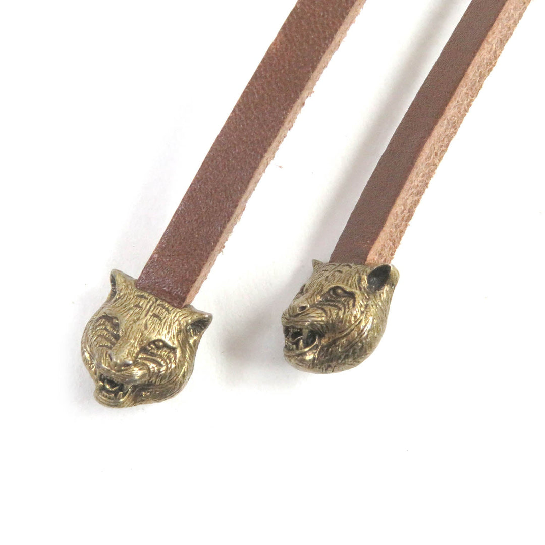 GUCCI Sandals Main: Leather Brown mens 6 Used Authentic