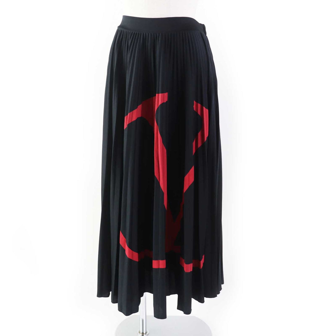 VALENTINO Pleated skirt SB3MD00Y4TJ Outer material: Polyester 100% black Women M Used Authentic