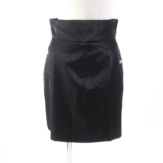 CHANEL skirt P58785 Outer: 85% wool, Outer: 15% polyester, Lining: 100% silk Black glitter Women 36 Used Authentic