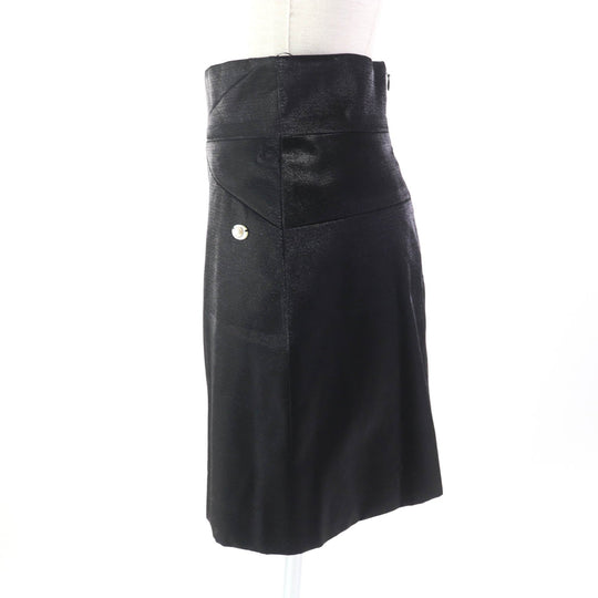 CHANEL skirt P58785 Outer: 85% wool, Outer: 15% polyester, Lining: 100% silk Black glitter Women 36 Used Authentic