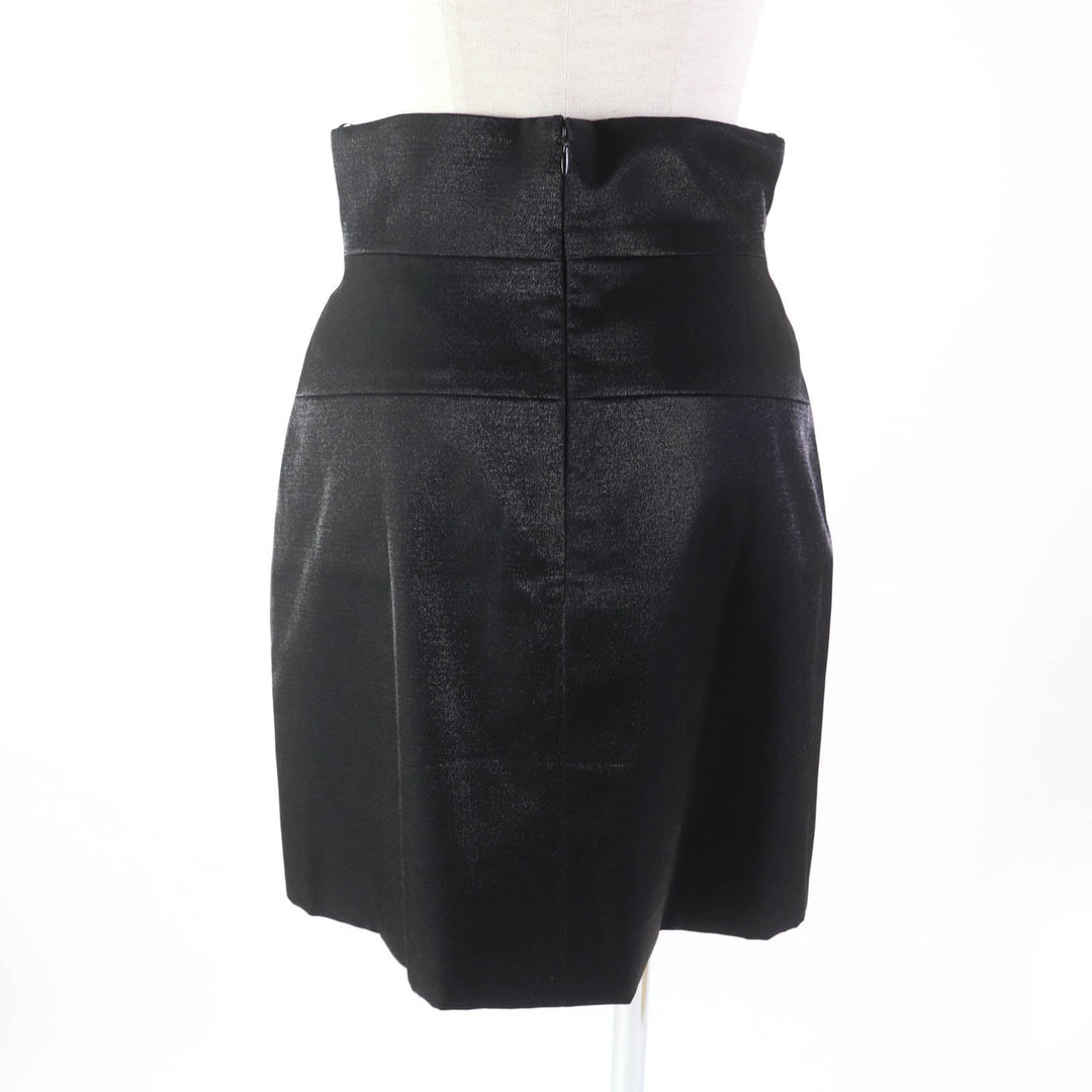 CHANEL skirt P58785 Outer: 85% wool, Outer: 15% polyester, Lining: 100% silk Black glitter Women 36 Used Authentic