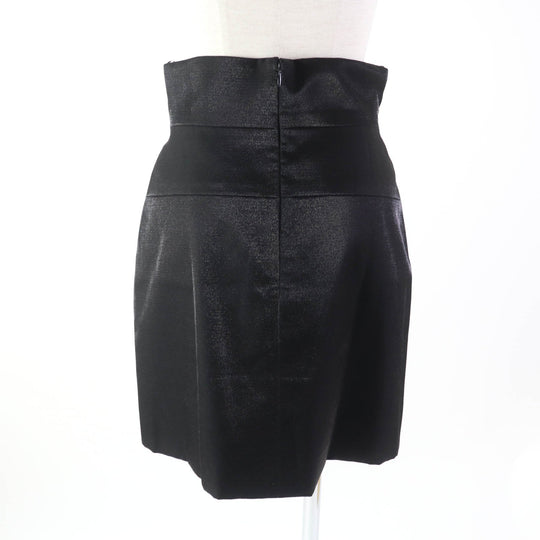 CHANEL skirt P58785 Outer: 85% wool, Outer: 15% polyester, Lining: 100% silk Black glitter Women 36 Used Authentic