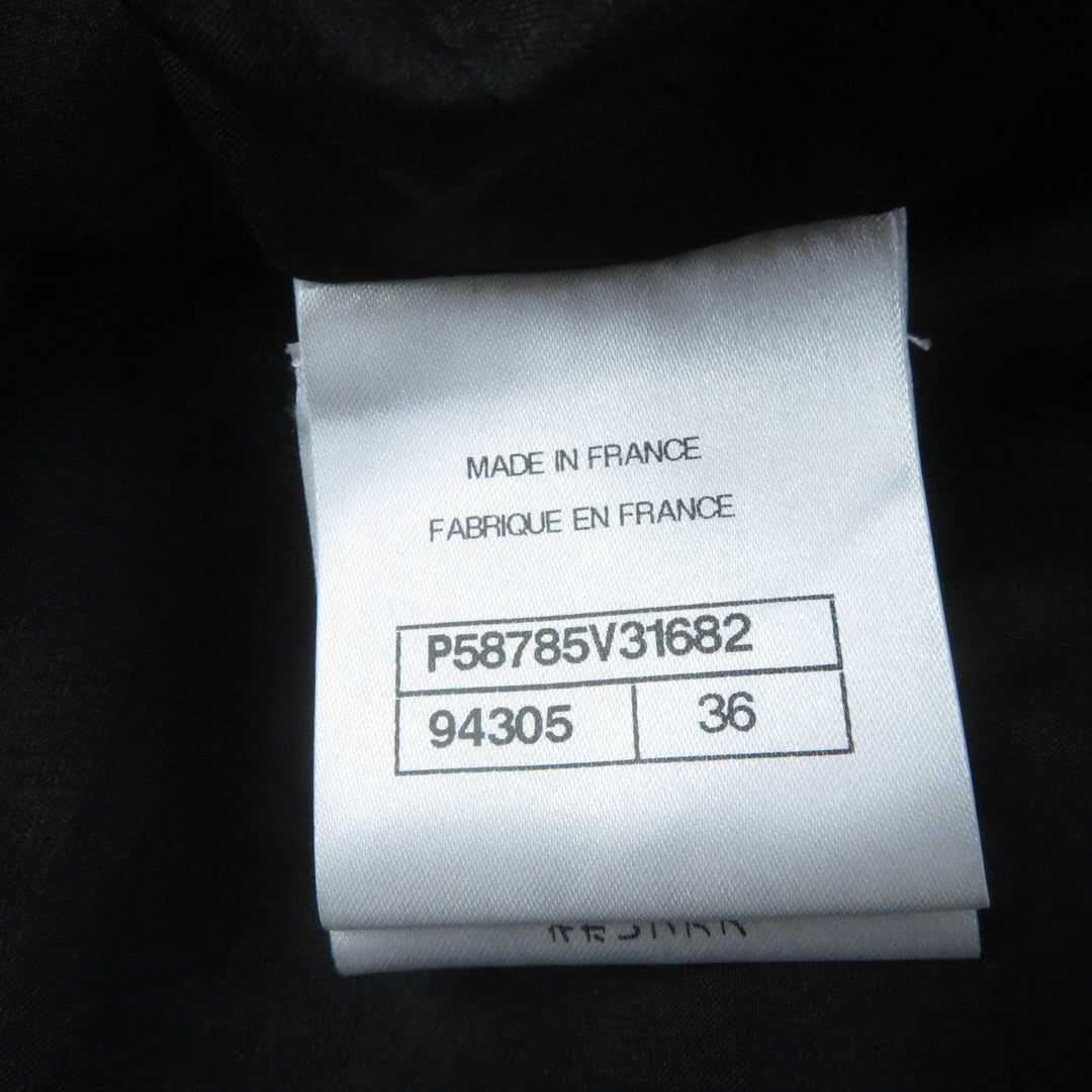 CHANEL skirt P58785 Outer: 85% wool, Outer: 15% polyester, Lining: 100% silk Black glitter Women 36 Used Authentic