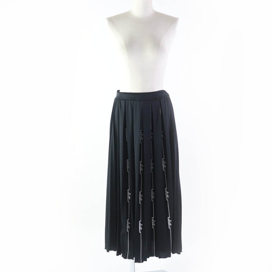 VALENTINO Pleated skirt TB3MD011577 Main: 100% polyester black Women S Used Authentic