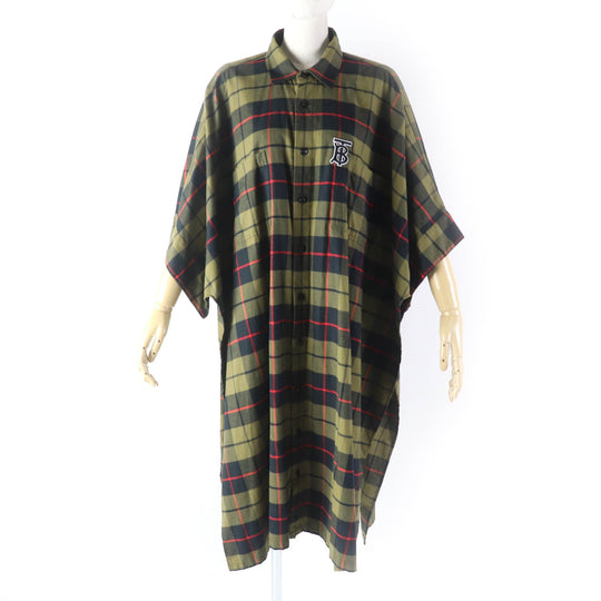 BURBERRY poncho 8017616 Main: 100% cotton khaki Women S/M  P /M Used Authentic