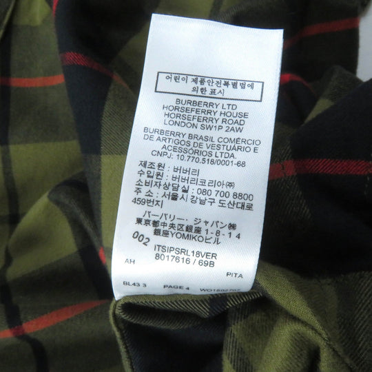 BURBERRY poncho 8017616 Main: 100% cotton khaki Women S/M  P /M Used Authentic