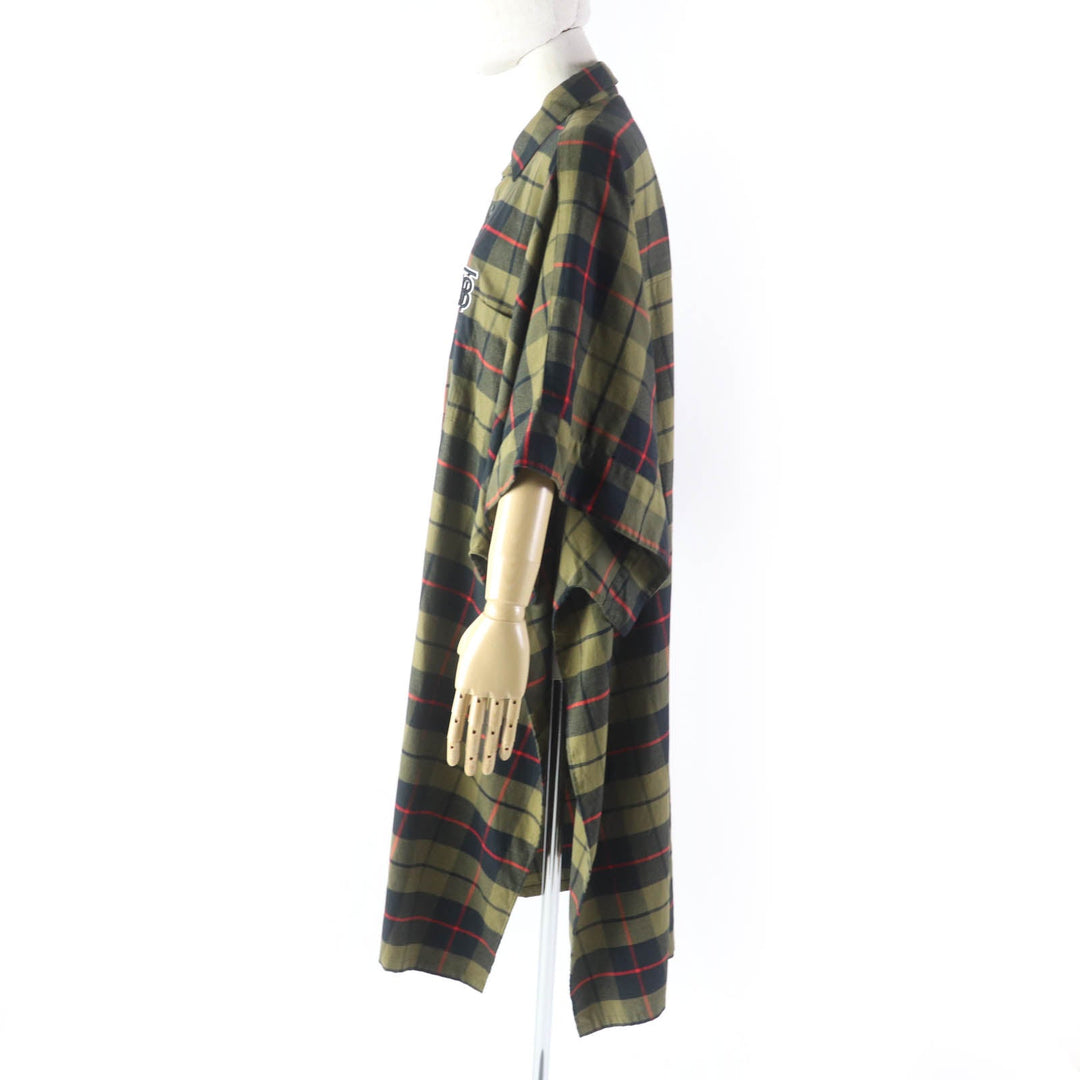 BURBERRY poncho 8017616 Main: 100% cotton khaki Women S/M  P /M Used Authentic