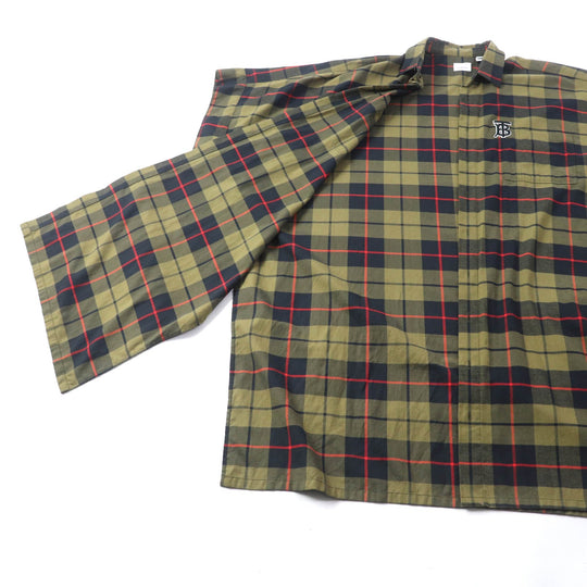 BURBERRY poncho 8017616 Main: 100% cotton khaki Women S/M  P /M Used Authentic