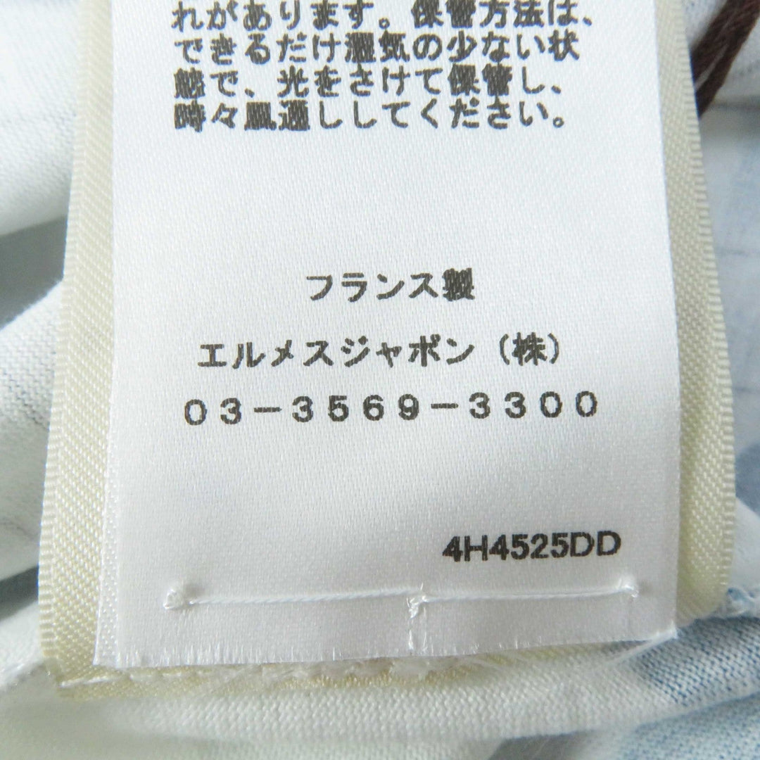 HERMES one piece 4H4525DD Outer: 100% cotton, part: 98% cotton, part: 2% polyurethane White light blue Horse Bit Detour/Tattoo Women 38 Used Authentic