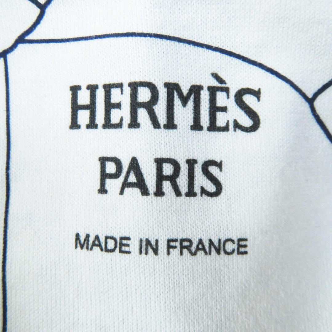 HERMES one piece 4H4525DD Outer: 100% cotton, part: 98% cotton, part: 2% polyurethane White light blue Horse Bit Detour/Tattoo Women 38 Used Authentic