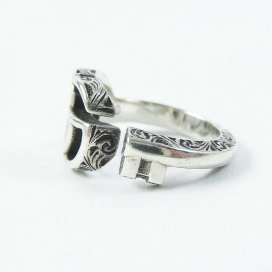 GUCCI Ring 627760 Main�FAG925 Silver Double G key ring Women Used Authentic