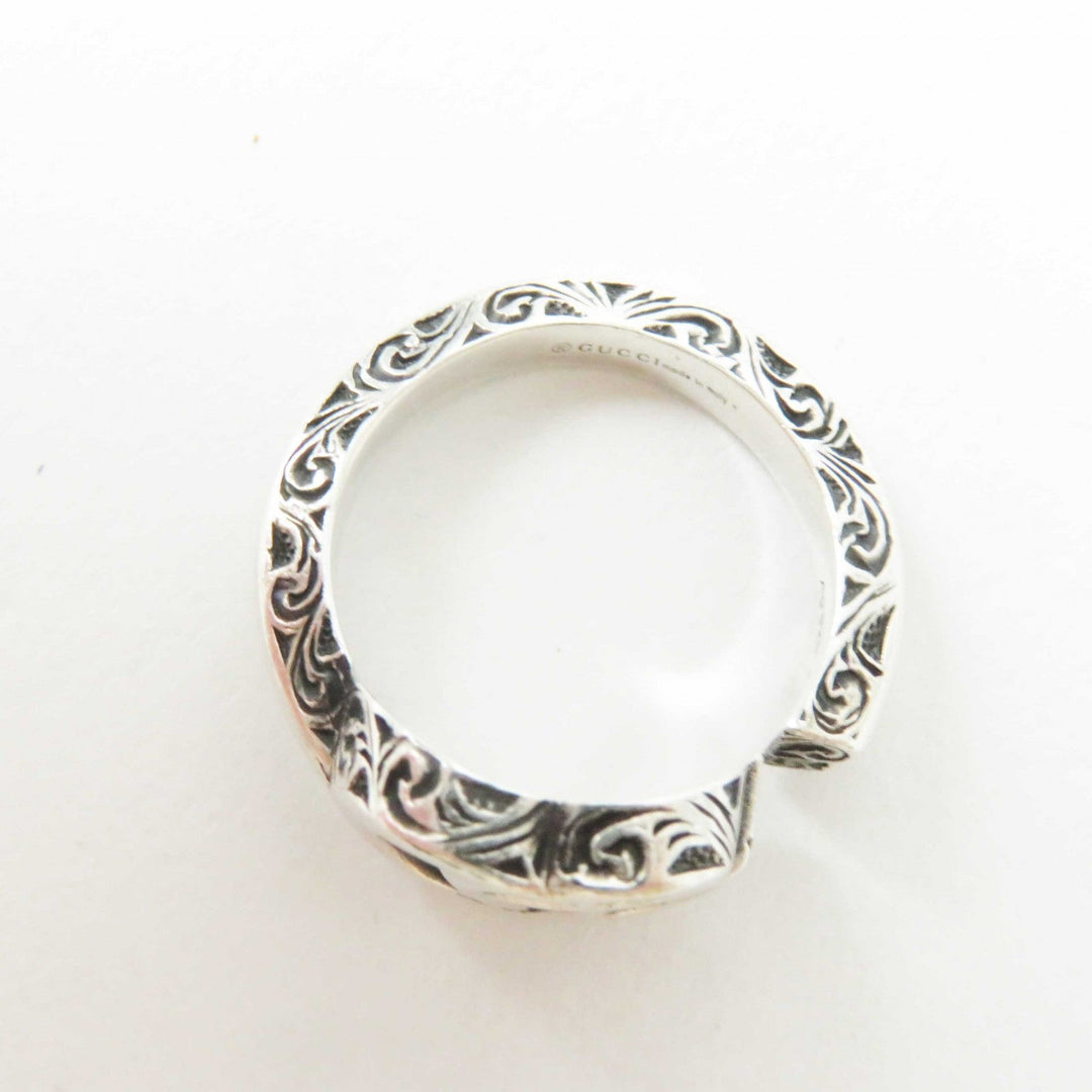 GUCCI Ring 627760 Main�FAG925 Silver Double G key ring Women Used Authentic