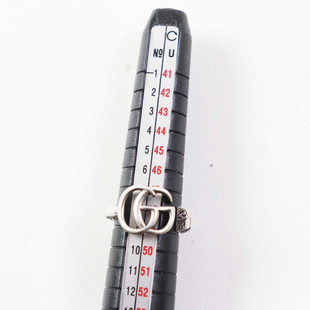 GUCCI Ring 627760 Main�FAG925 Silver Double G key ring Women Used Authentic