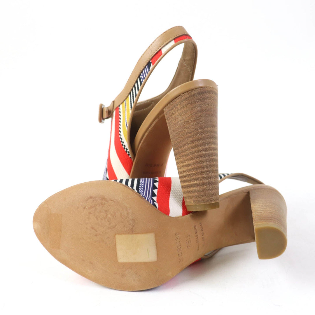 HERMES Sandals Canvas, Leather multicolor SEMELLE CUIR Women 35 1/2 Used Authentic