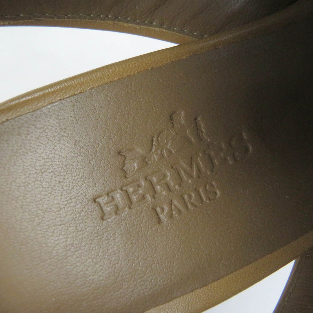 HERMES Sandals Canvas, Leather multicolor SEMELLE CUIR Women 35 1/2 Used Authentic