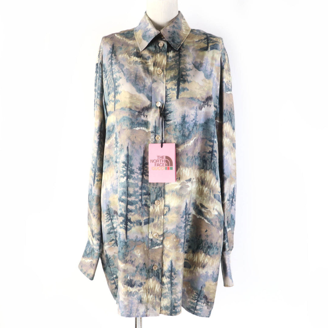 GUCCI Long sleeve shirt 671148 Main: 100% silk multicolor Women 40 Used Authentic