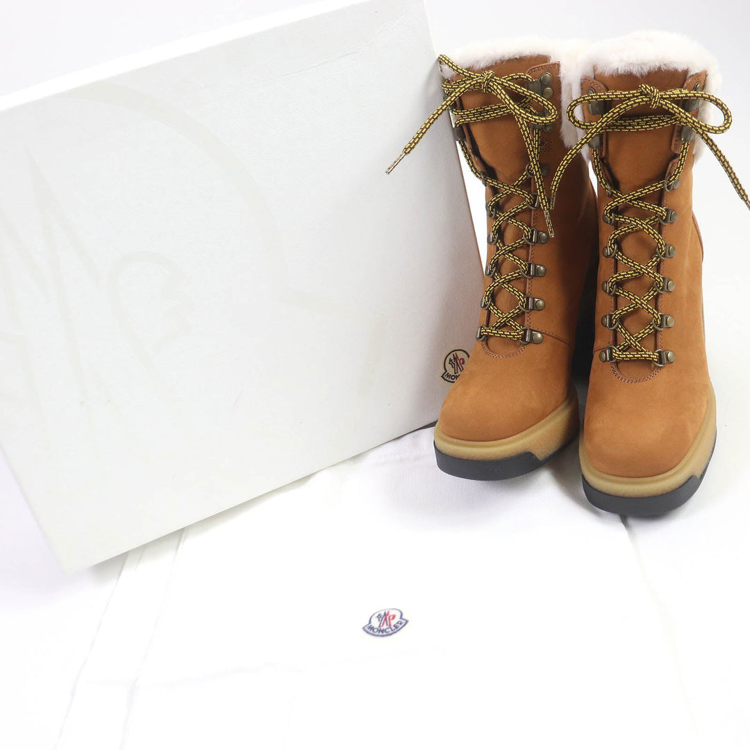 MONCLER Ankle boots Main:Nubuck Brown CLAUDIA ANKLE BOOTS Women 24 Used Authentic