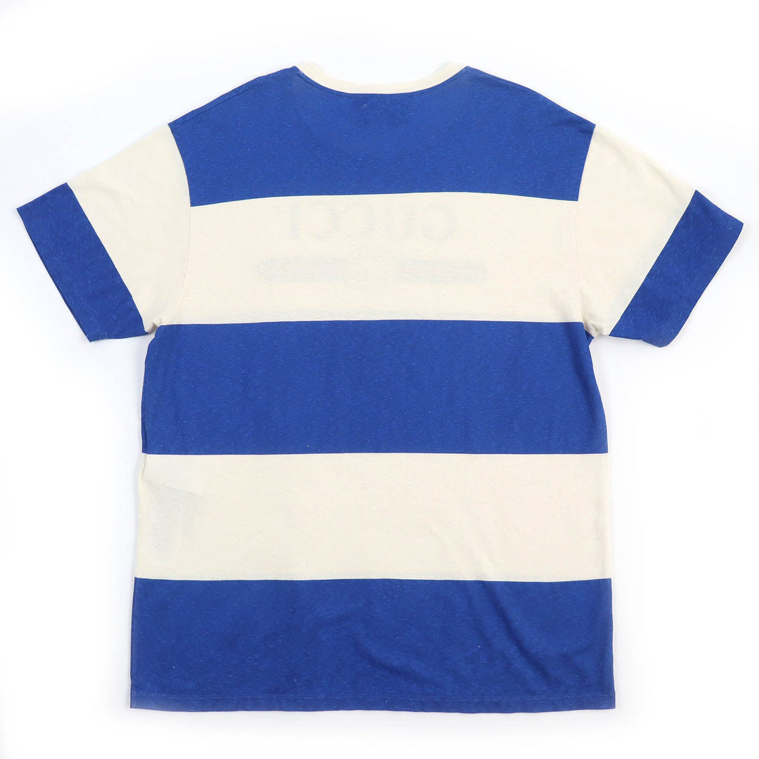 GUCCI Short sleeve T-shirt 604176 Main: 63% cotton, 37% hemp Blue Light Beige mens L Used Authentic