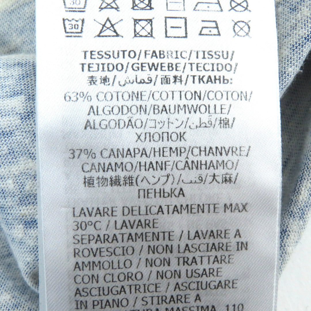 GUCCI Short sleeve T-shirt 604176 Main: 63% cotton, 37% hemp Blue Light Beige mens L Used Authentic