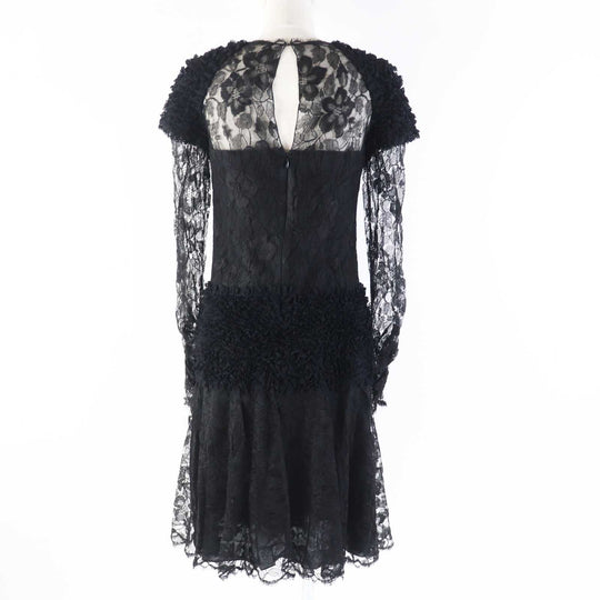 CHANEL one piece P41859 Outer: 73% rayon, Outer: 27% nylon, Lining: 100% silk black Women 38 Used Authentic