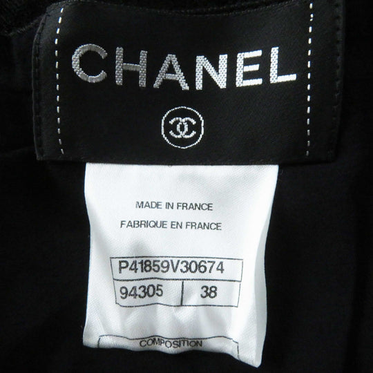 CHANEL one piece P41859 Outer: 73% rayon, Outer: 27% nylon, Lining: 100% silk black Women 38 Used Authentic