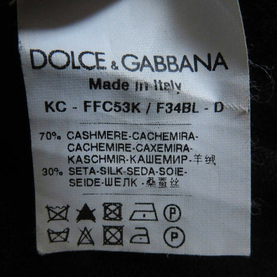 DOLCE&GABBANA cardigan Outer material: 70% cashmere, Outer material: 30% silk Black beige Women 36 Used Authentic