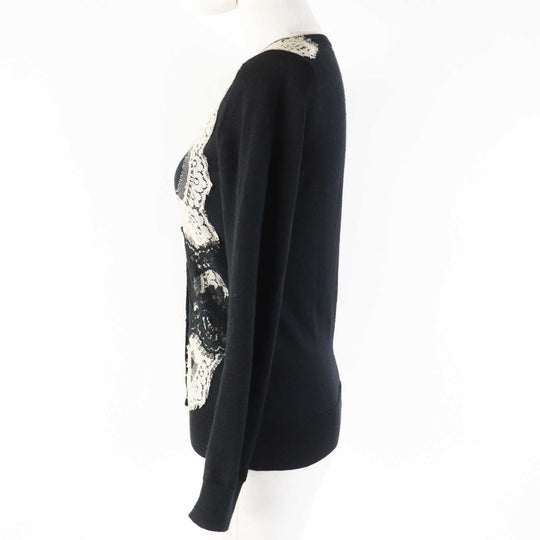 DOLCE&GABBANA cardigan Outer material: 70% cashmere, Outer material: 30% silk Black beige Women 36 Used Authentic