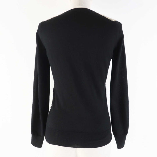 DOLCE&GABBANA cardigan Outer material: 70% cashmere, Outer material: 30% silk Black beige Women 36 Used Authentic