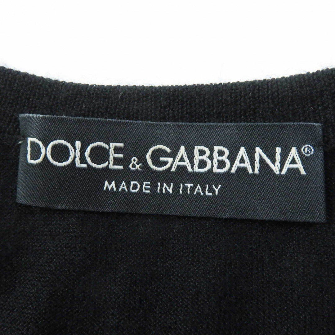 DOLCE&GABBANA cardigan Outer material: 70% cashmere, Outer material: 30% silk Black beige Women 36 Used Authentic