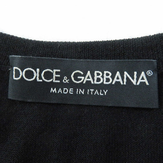 DOLCE&GABBANA cardigan Outer material: 70% cashmere, Outer material: 30% silk Black beige Women 36 Used Authentic