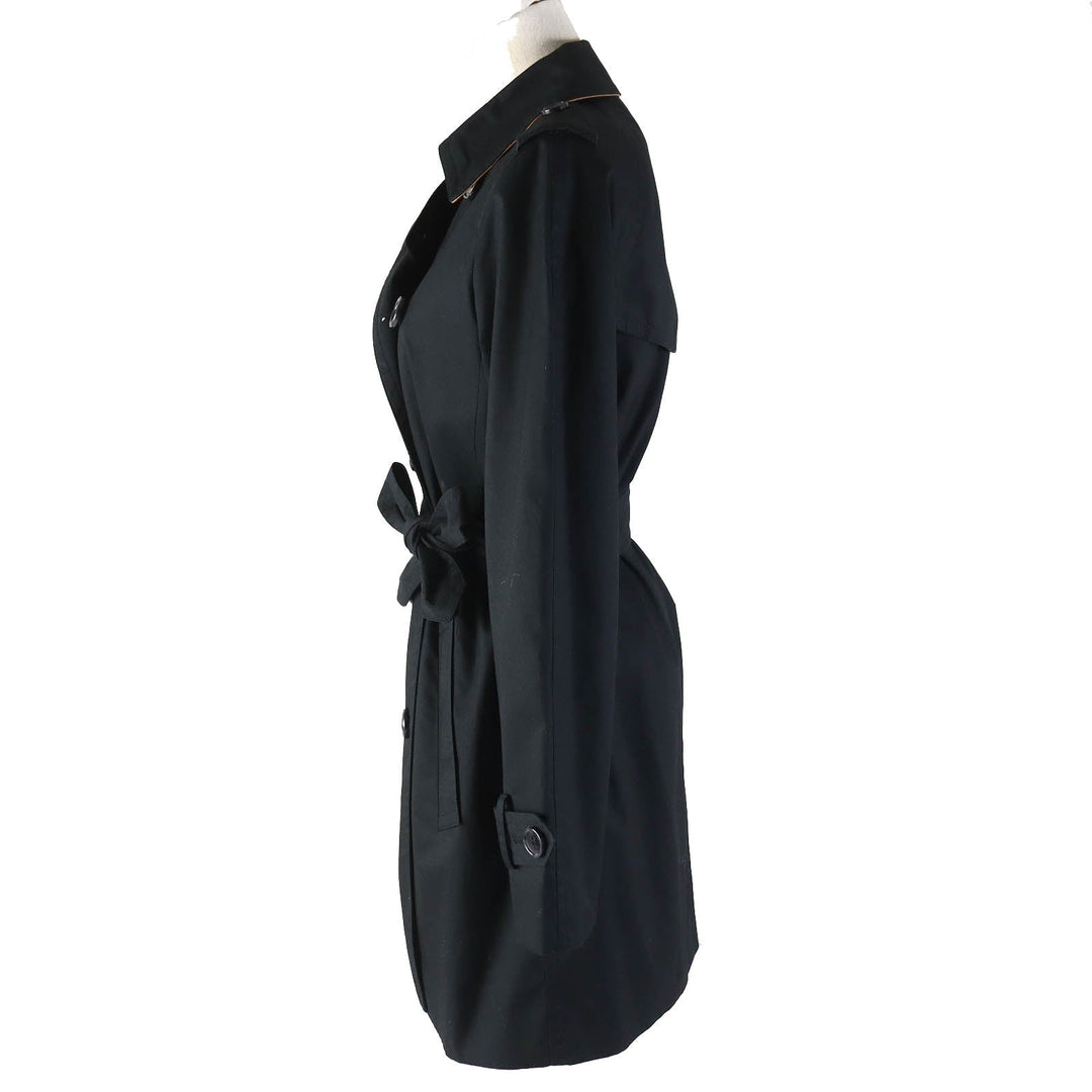 COACH trench coat F85626 Main: 100% cotton, Lining: 100% polyester, Part: 100% cotton, Leather part: Cowhide black Women XS Used Authentic