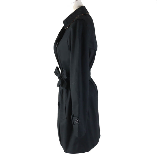 COACH trench coat F85626 Main: 100% cotton, Lining: 100% polyester, Part: 100% cotton, Leather part: Cowhide black Women XS Used Authentic